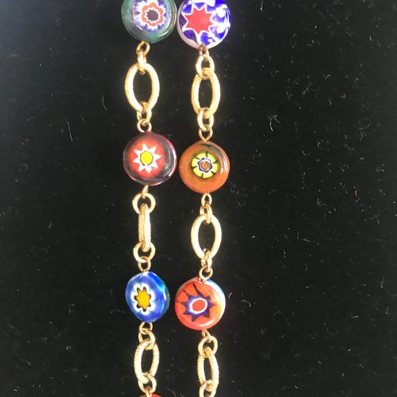 29 INCH MILLIFORI ITALIAN GLASS NECKLACE - Picture 3 of 4